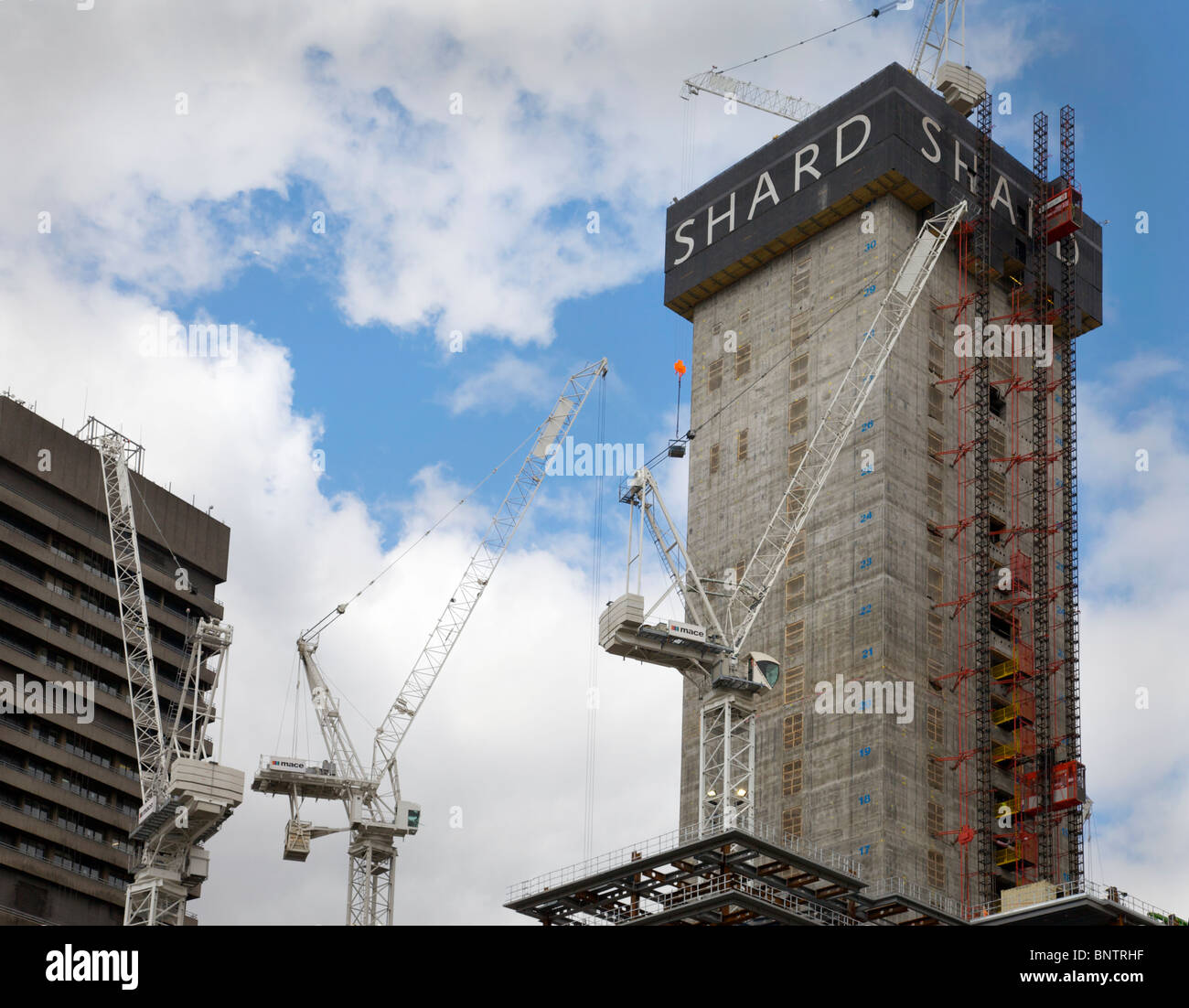 Shard Gebäude im Bau, London Bridge, London, UK. Stockfoto