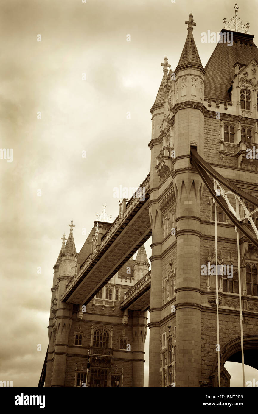 Ein Detail der Tower Bridge, London, Vereinigtes Königreich. Stockfoto