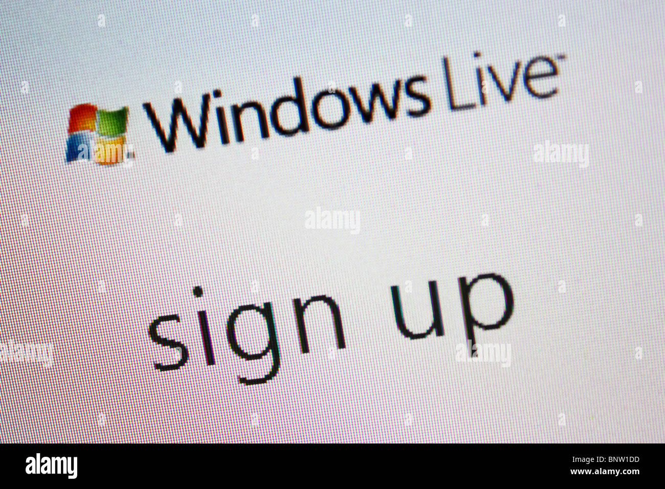 Windows live anmelden Stockfoto