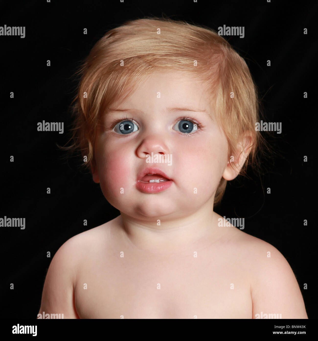 Baby Gesicht Nahaufnahme Rothaarige Pausbacken Stockfoto
