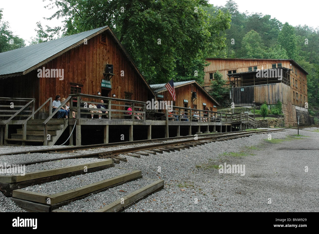 Bahnhof am Barthell Coal Mining Camp, Kentucky Stockfoto