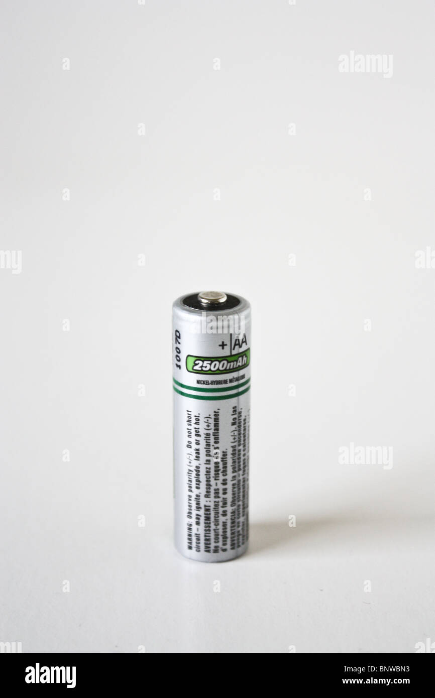 1 wiederaufladbarer Batterie vom Typ AA Stockfoto