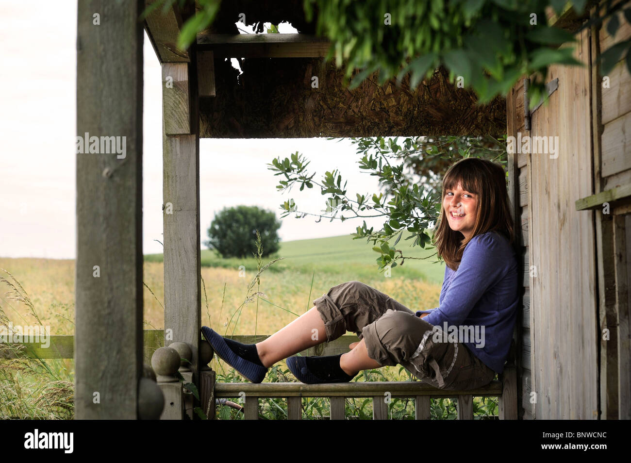 Megan Davies (10 Jahre) aus dem Vale Of Glamorgan, S Wales, der Bestandteil der BBC Child of Our Time (8. Juli 2010) Stockfoto