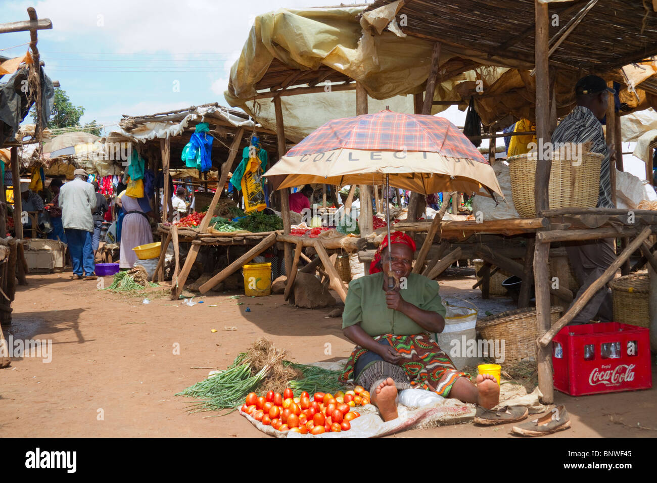 Ein Dorf-Flohmarkt in Kenia Stockfoto