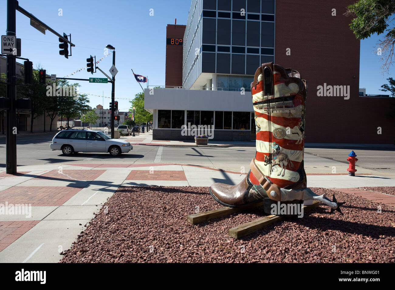 Malte überdimensionale Boot Skulptur in der Innenstadt von Cheyenne, Wyoming. Stockfoto