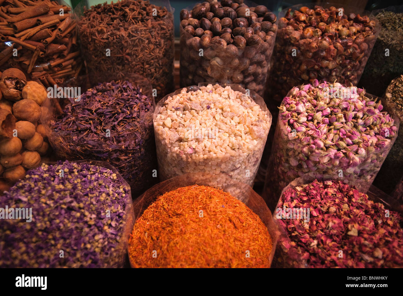 Gewürz-Souk, Dubai, Vereinigte Arabische Emirate, Asien Stockfoto