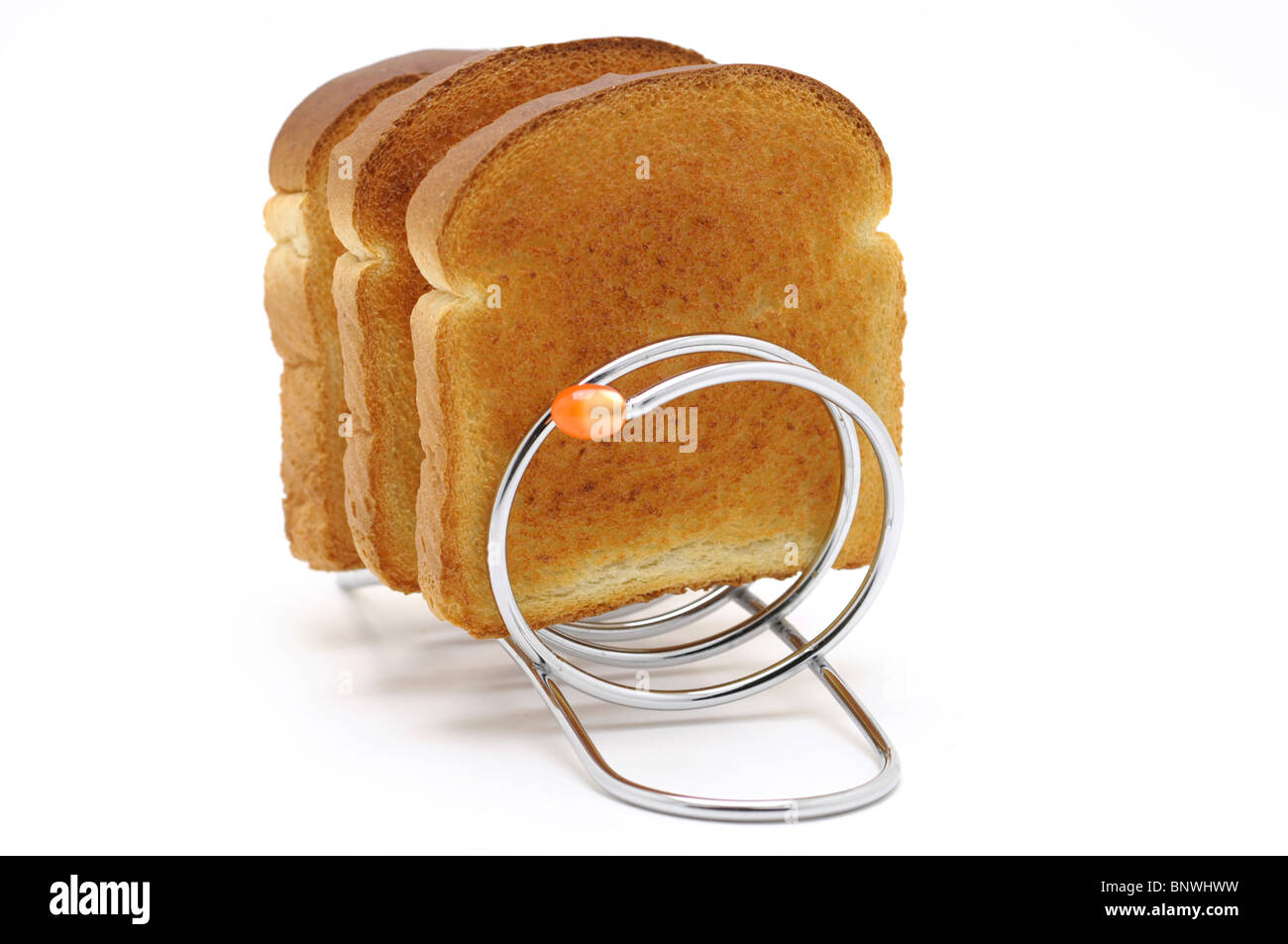 Toast auf Toast Rack Stockfoto