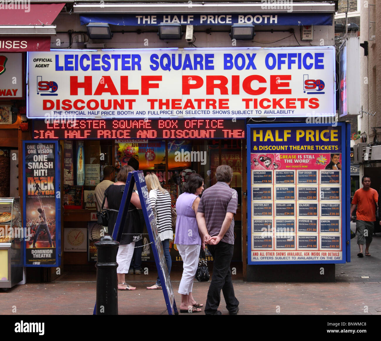 Leicester Square Box Office Theater tickets Verkauf in London, England, Vereinigtes Königreich Stockfoto