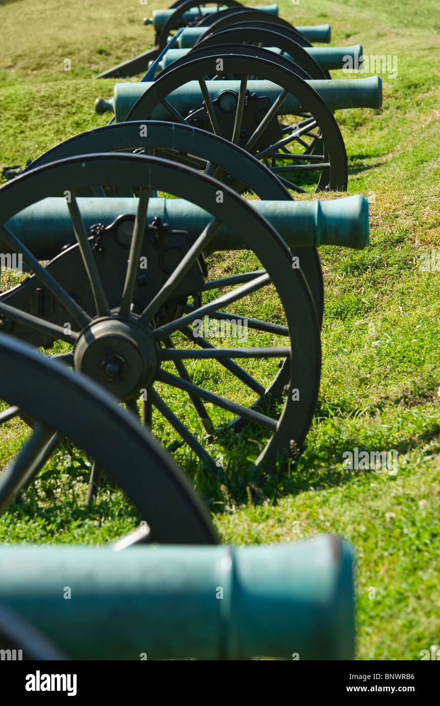 Kanonen auf Vicksburg nationaler militärischer Park Stockfoto