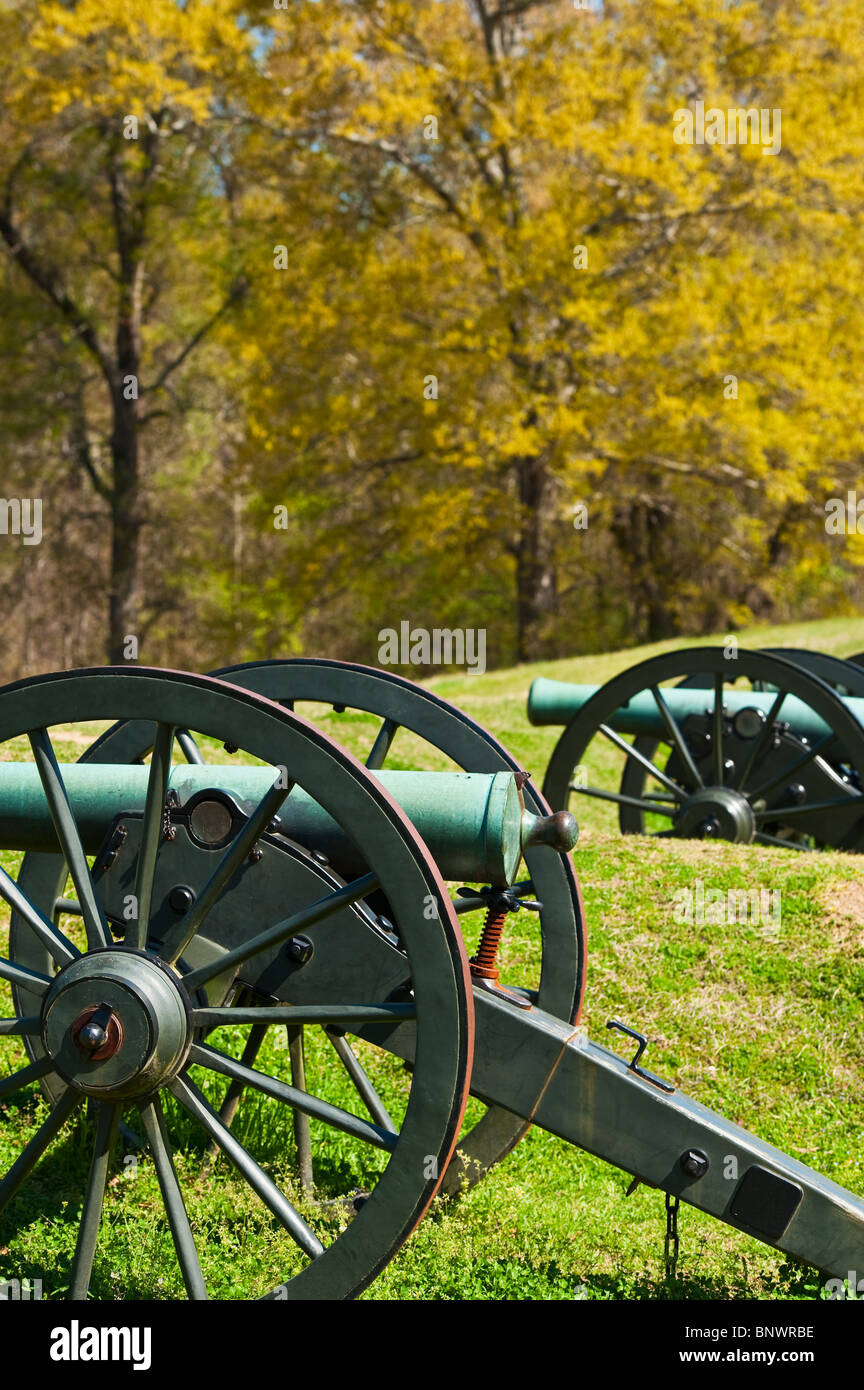Kanonen auf Vicksburg nationaler militärischer Park Stockfoto