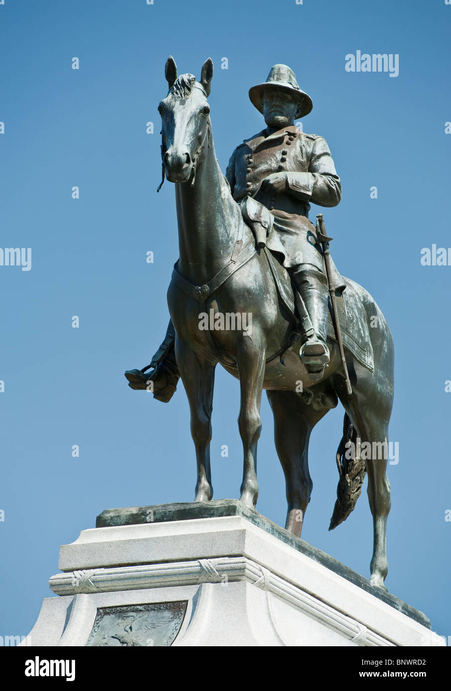 Statue von General Sherman bei Vicksburg Military Park Stockfoto