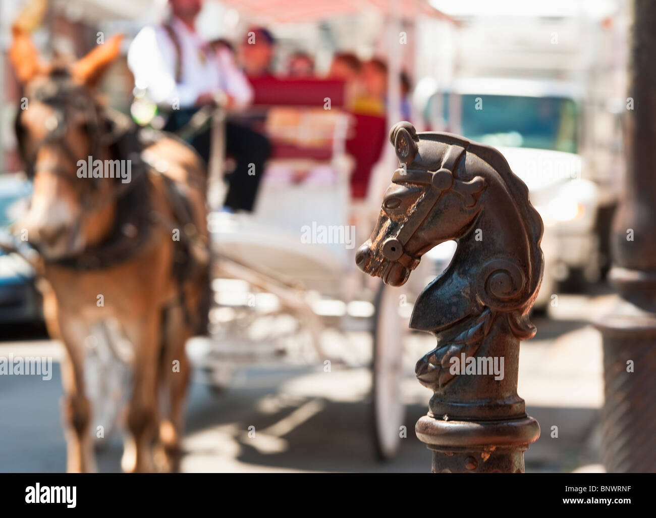 Pferdekutsche im French Quarter von New Orleans Stockfoto