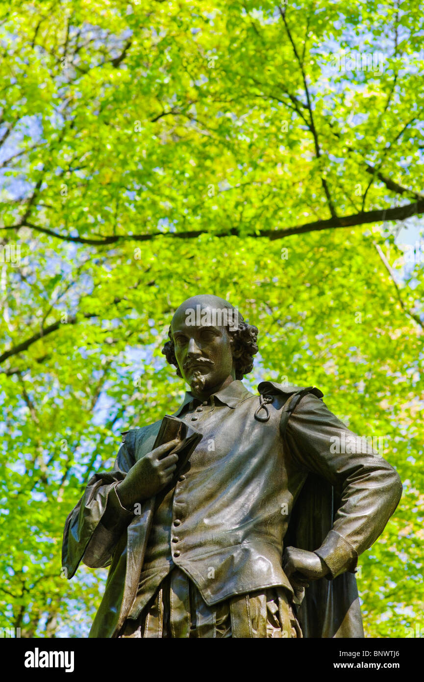 Statue von Shakespeare im Central Park Stockfoto