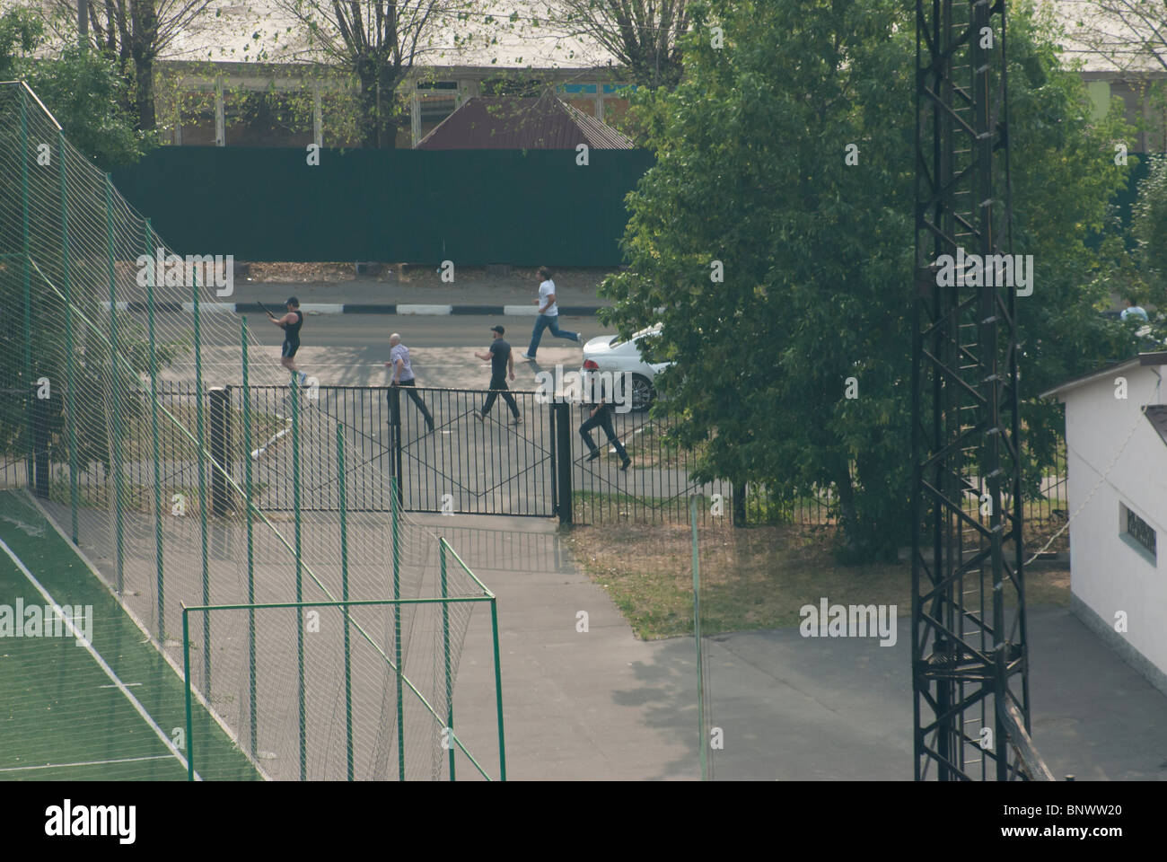 Gefecht zwischen ethnischen kriminelle Gruppen in Moskau Stockfoto