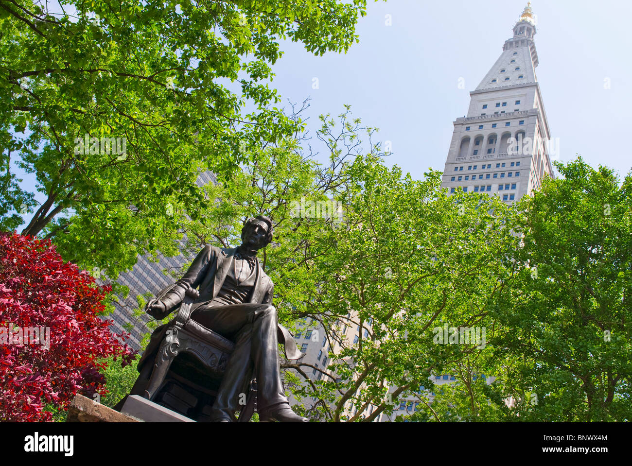 Statue von William Seward im Madison Square Park Stockfoto