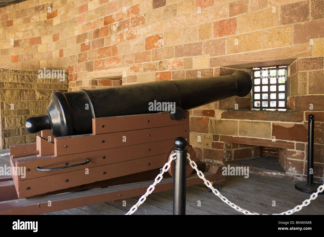 Kanone in Castle Clinton in Lower Manhattan Stockfoto