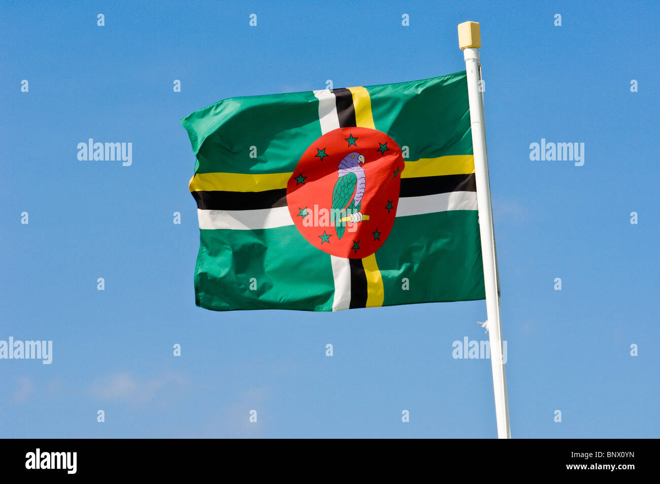 Dominica Flagge Stockfoto