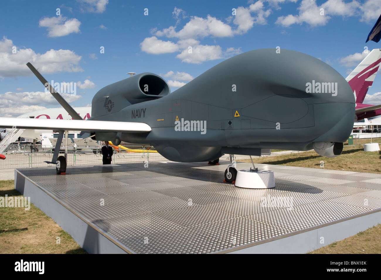 Northrop Grumman Global Hawk unbemannte Flugzeuge an Farnborough International Air Show 2010 Großbritannien Stockfoto