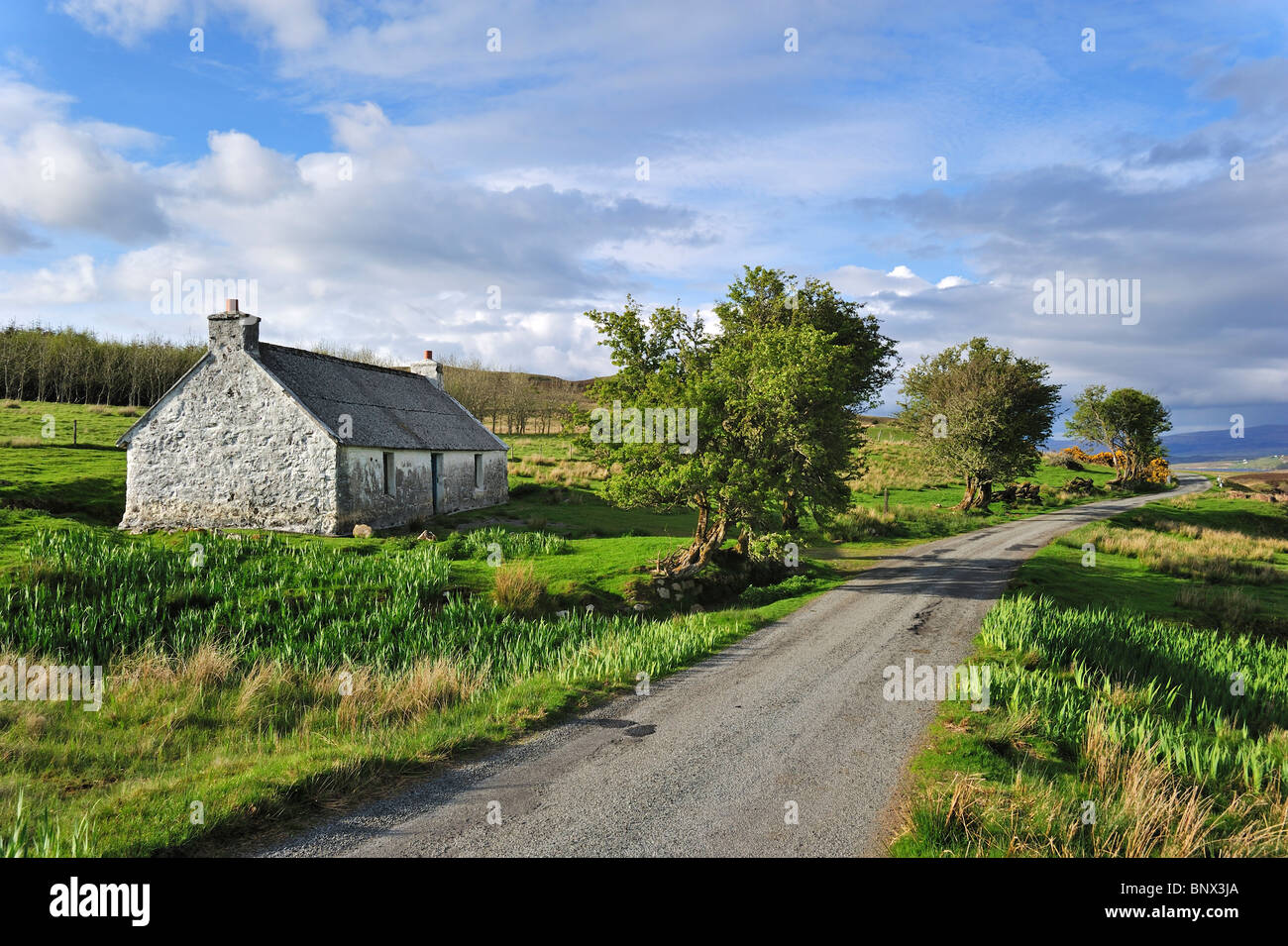Aufgegeben von Crofter Hütte auf der Isle Of Skye, innere Hebriden, Schottland, UK Stockfoto