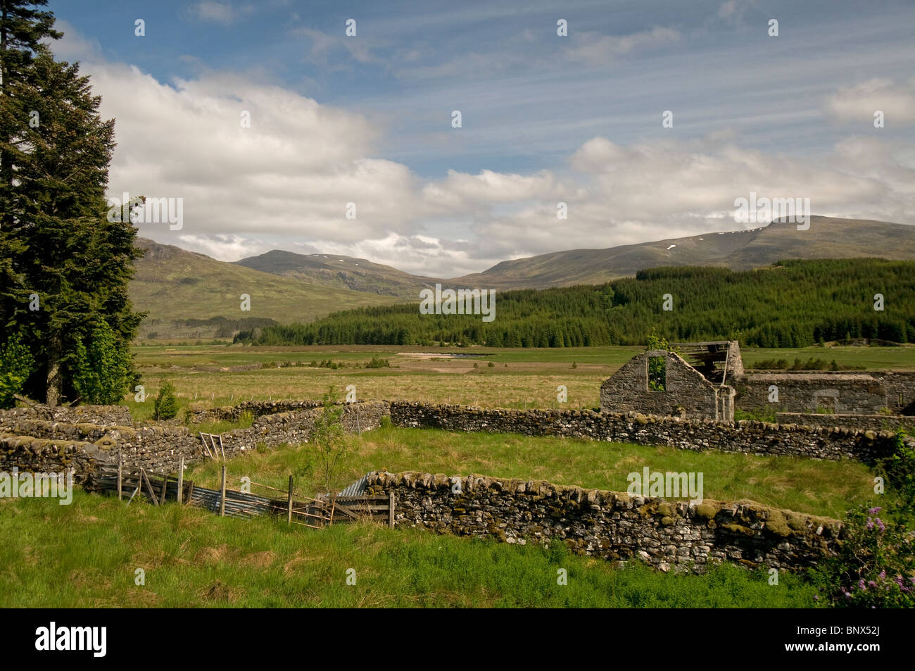 Die Ruinen der Moy Farm, Badenoch und Strathspey, Inverness-Shire, Scotland Stockfoto