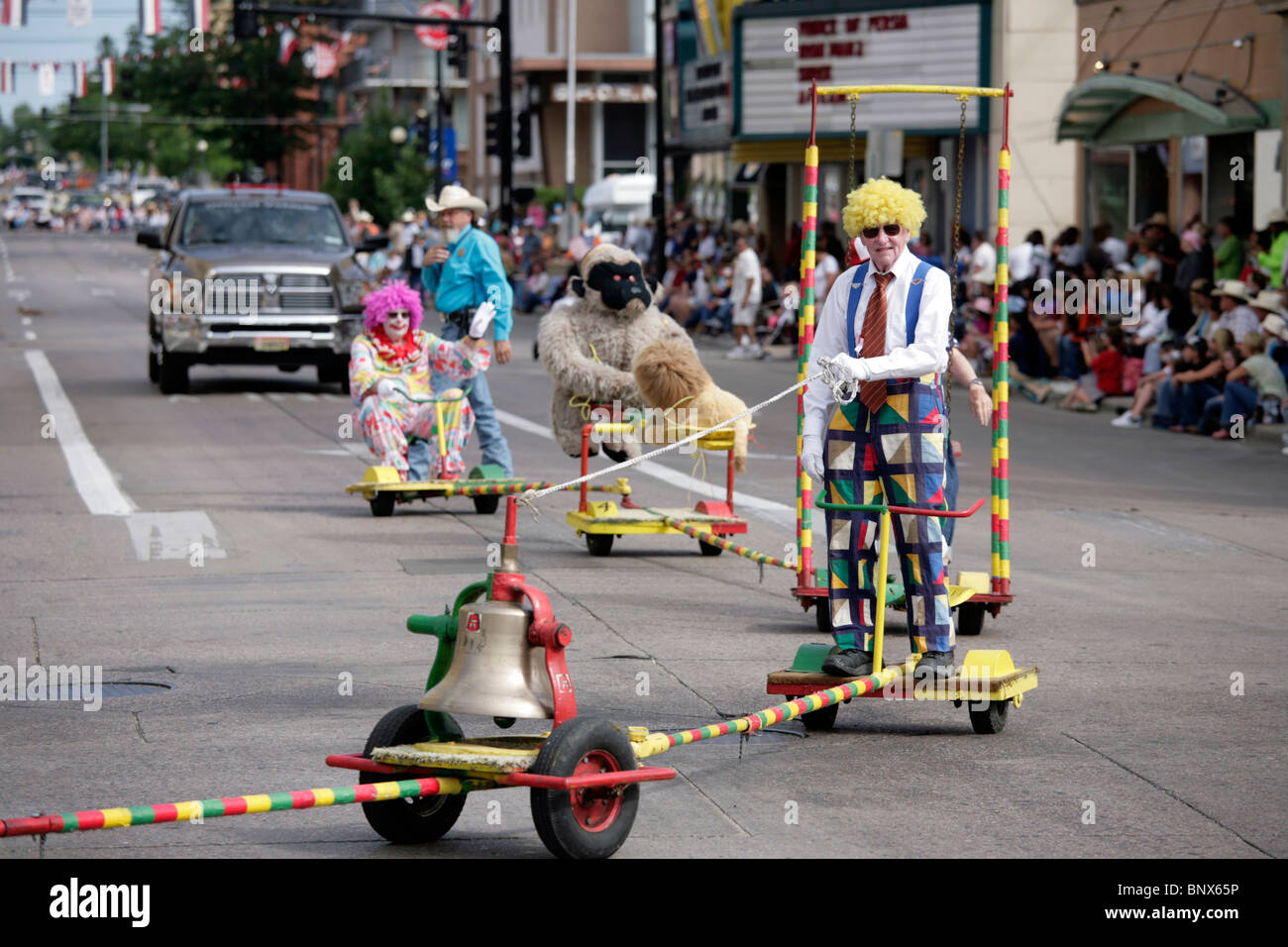 Parade in der Innenstadt von Cheyenne, Wyoming, während die jährliche Feier der Frontier Days. Stockfoto