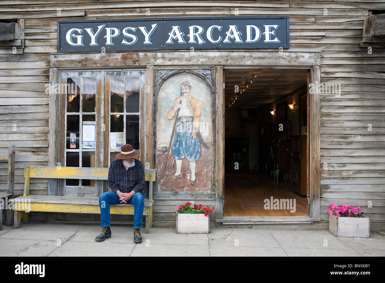 Virginia City, Montana, ist eine historische Goldgräberstadt und das ursprüngliche Kapital des Montana-Territoriums war. Stockfoto