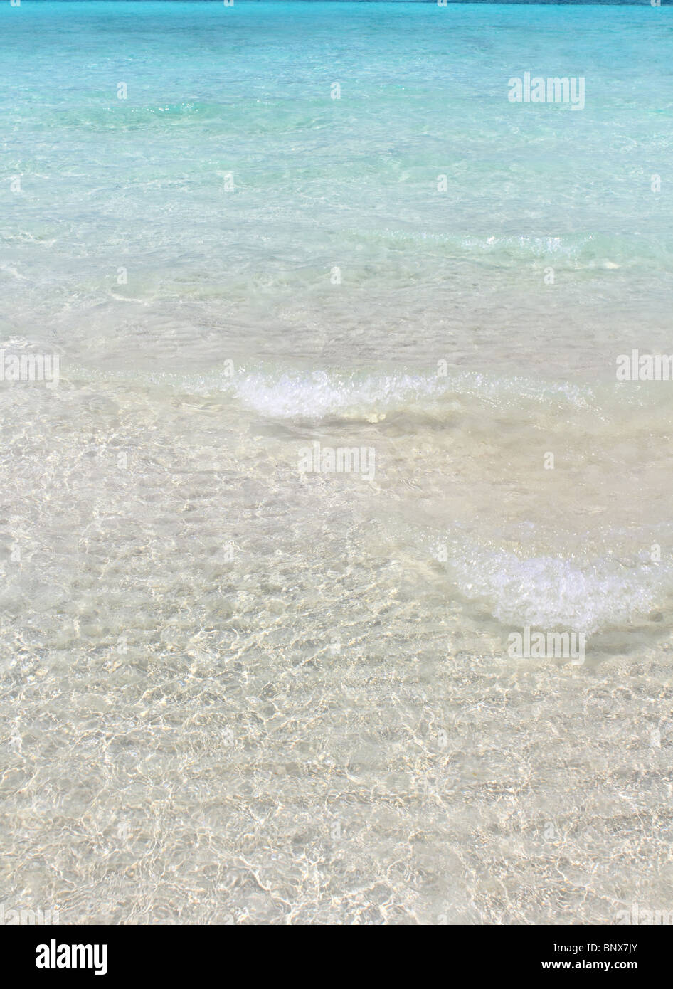 Türkis tropischen Traumstrand weißen Sandboden karibischen Hintergrund Stockfoto