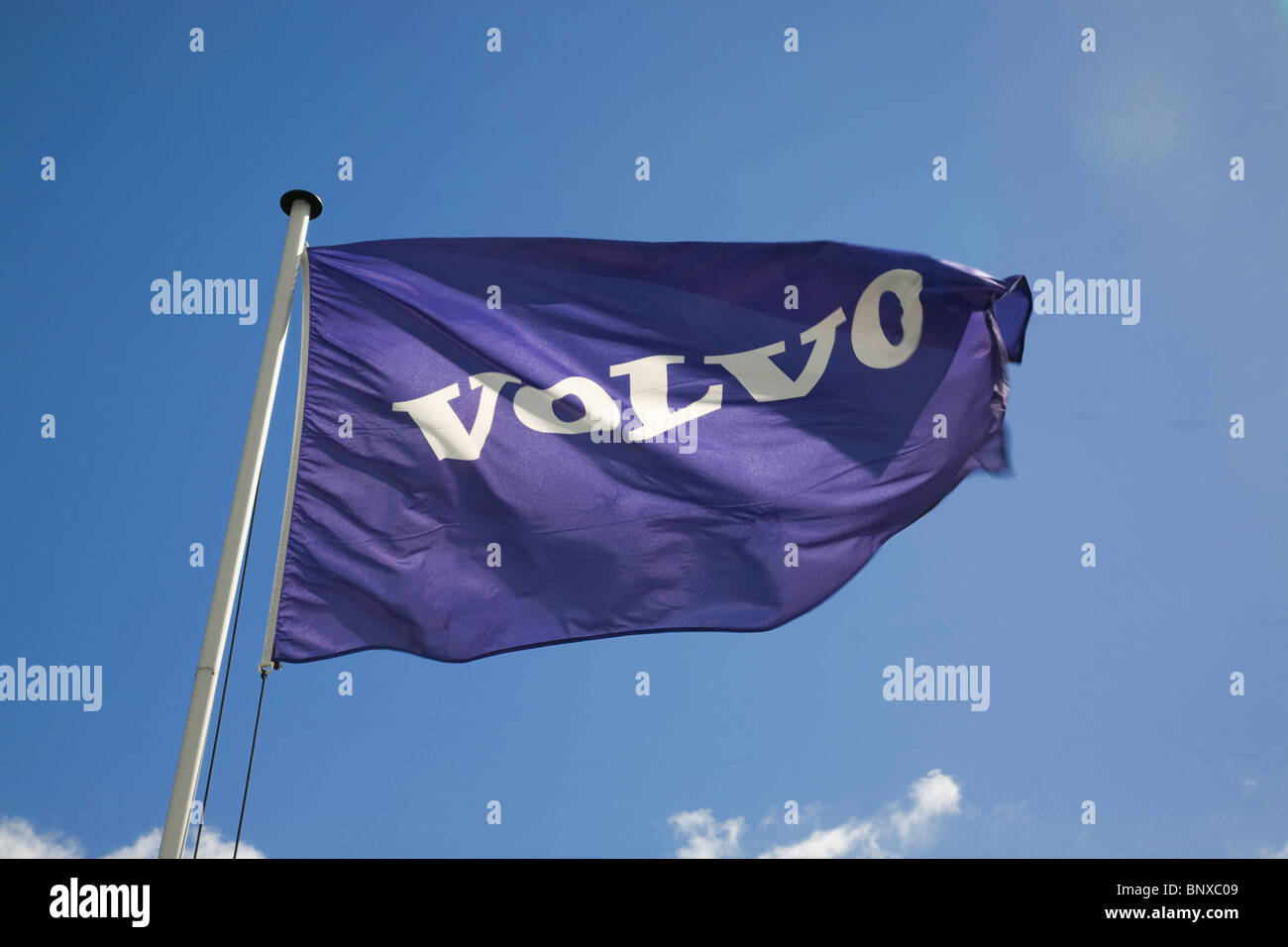 Volvo Lkw Logo Fahne Stockfoto