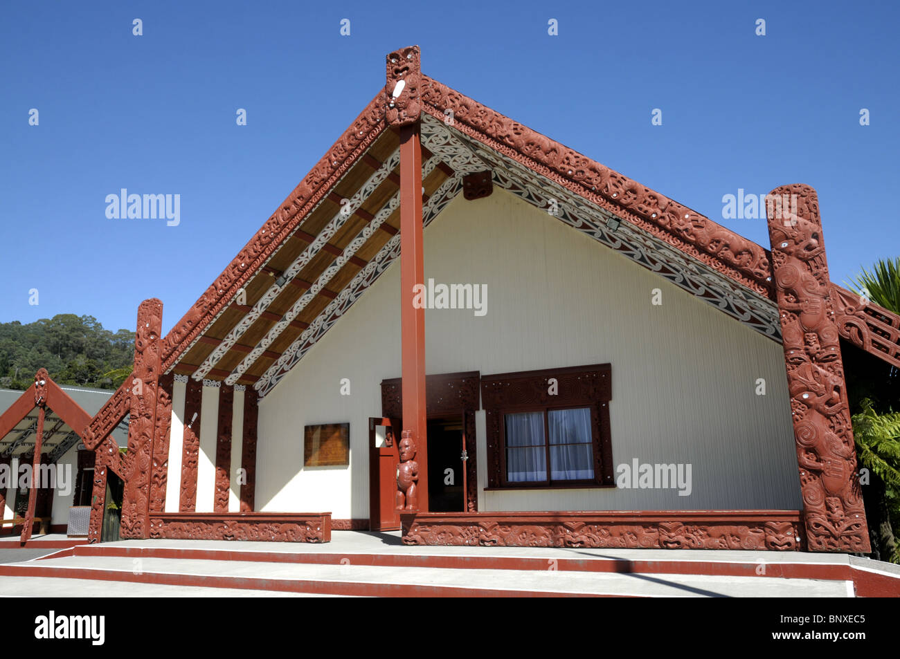 Maori Versammlungshaus in Te Po In Rotorua Neuseeland Stockfoto