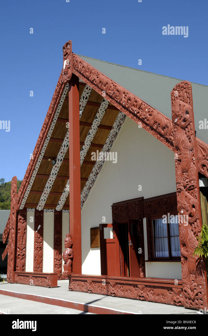 Maori Versammlungshaus in Te Po In Rotorua Neuseeland Stockfoto