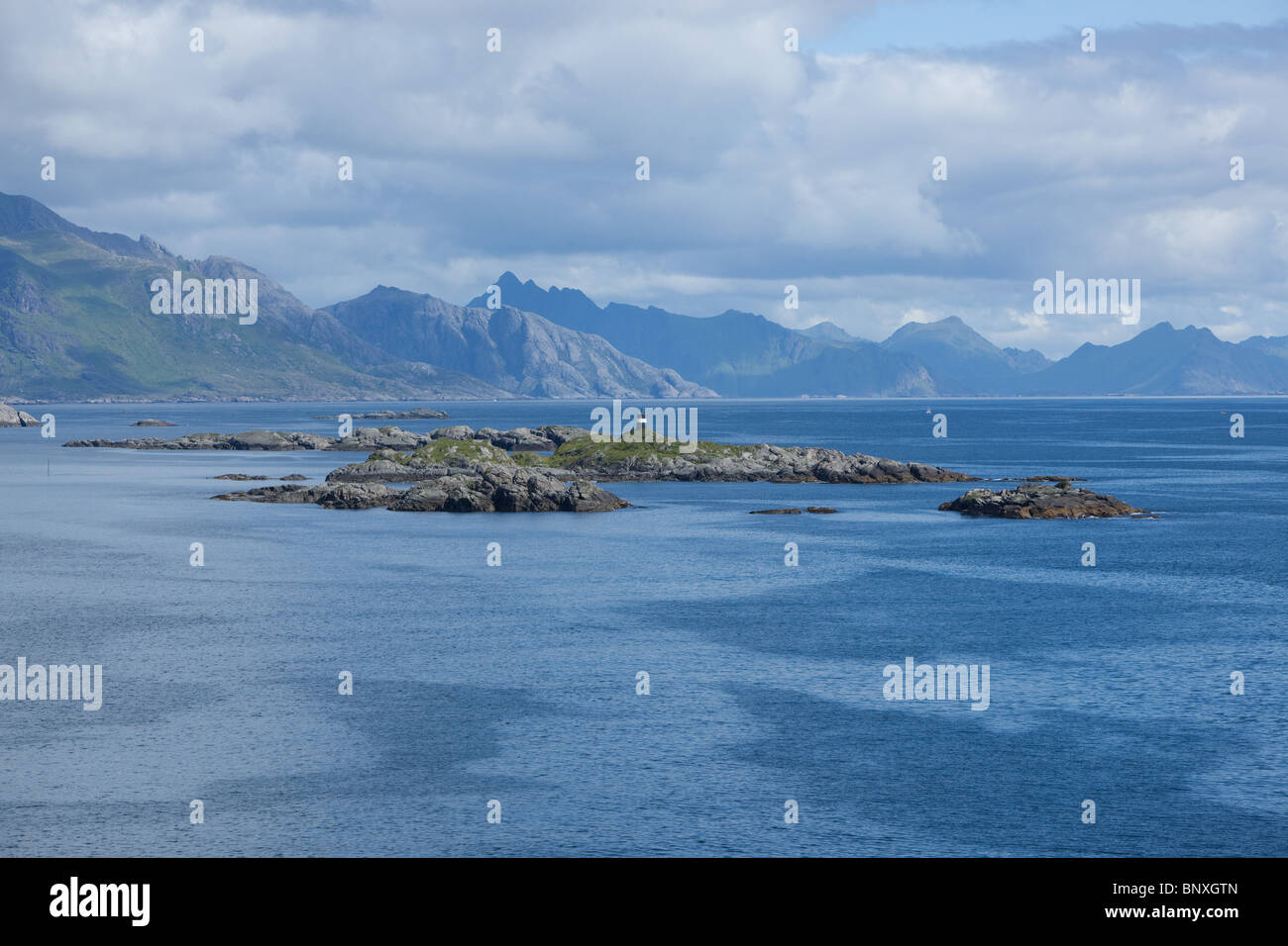 Flakstadoya, Lofoten Inseln, Norwegen Stockfoto