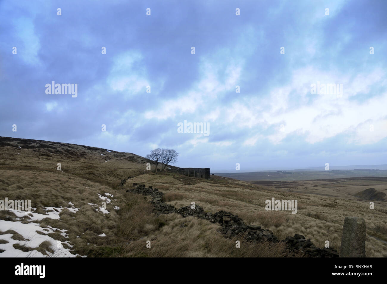 Top Withens, "Wuthering Heights" In Emily Bronte Roman auf der Pennine Moors über Haworth, Yorkshire Stockfoto