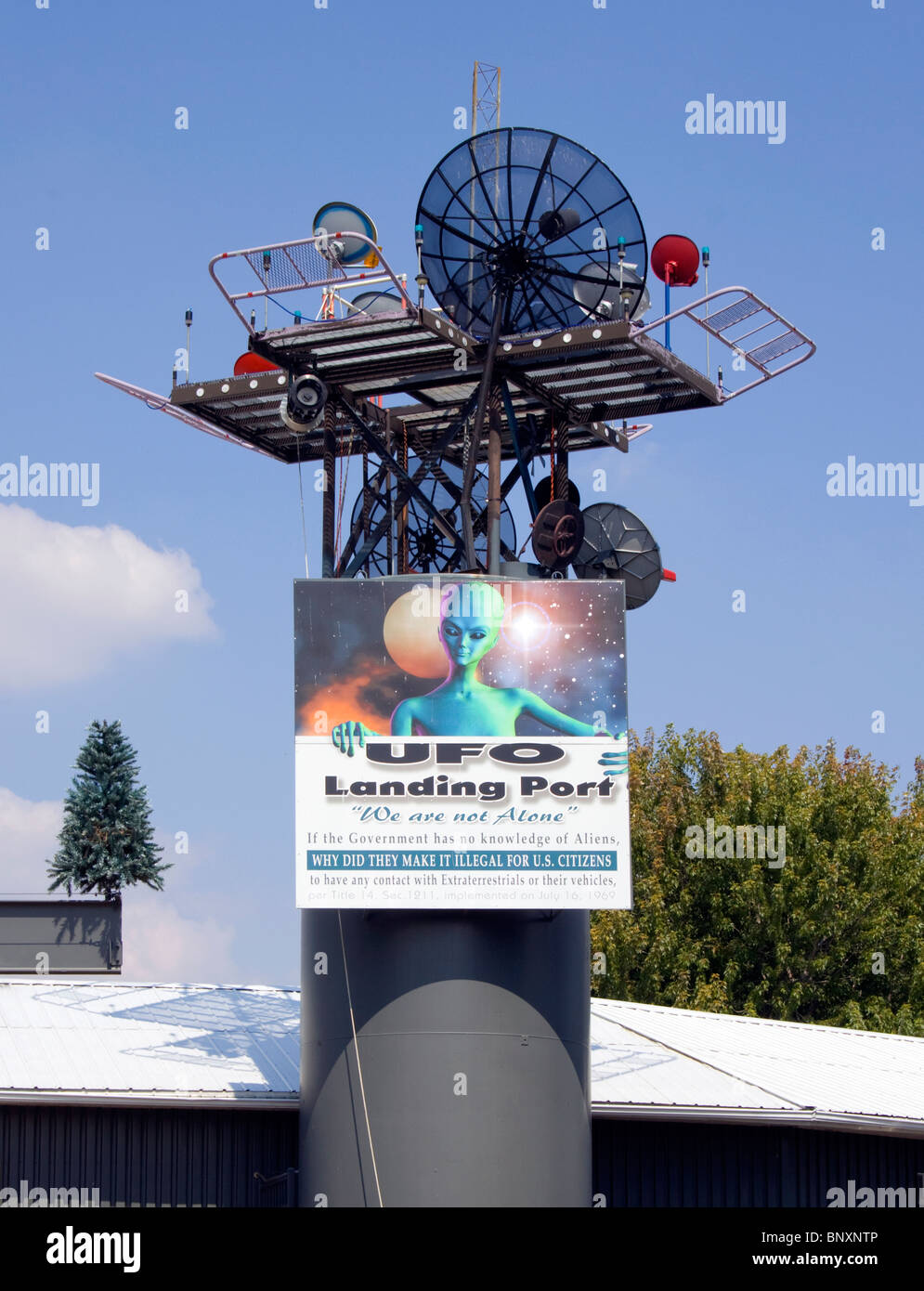 UFO-Landung-Hafen in Polen-Wisconsin Stockfoto