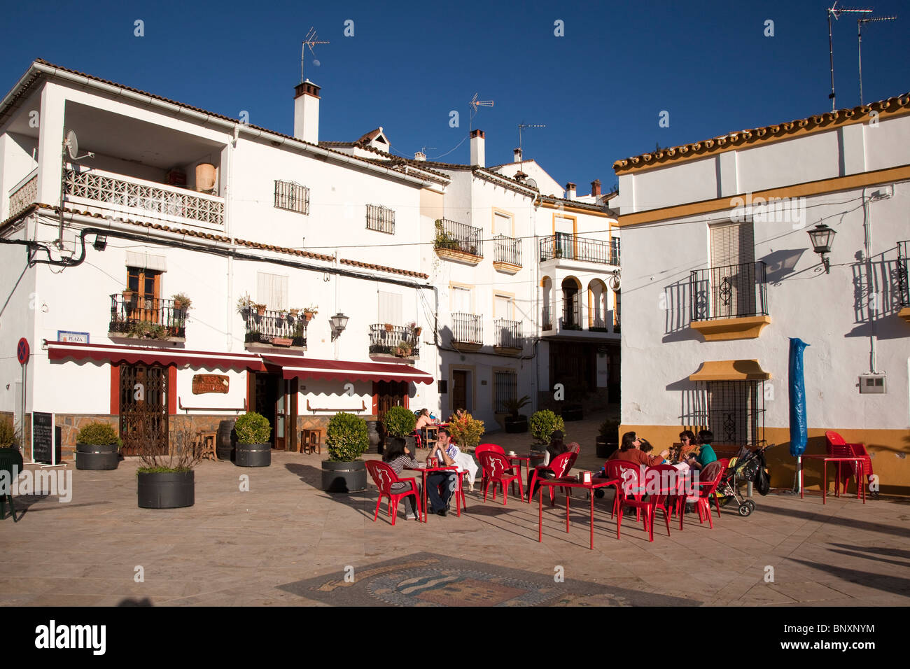 Plaza Mayor, Gaucin, Andalusien, Malaga, Spanien Stockfoto