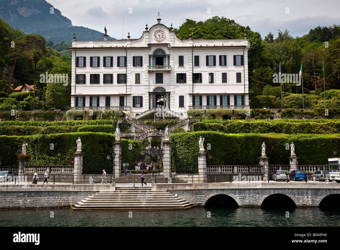 Villa Carlotta aus dem See, Tremezzo, Comer See, Lombardei, Italien Stockfoto