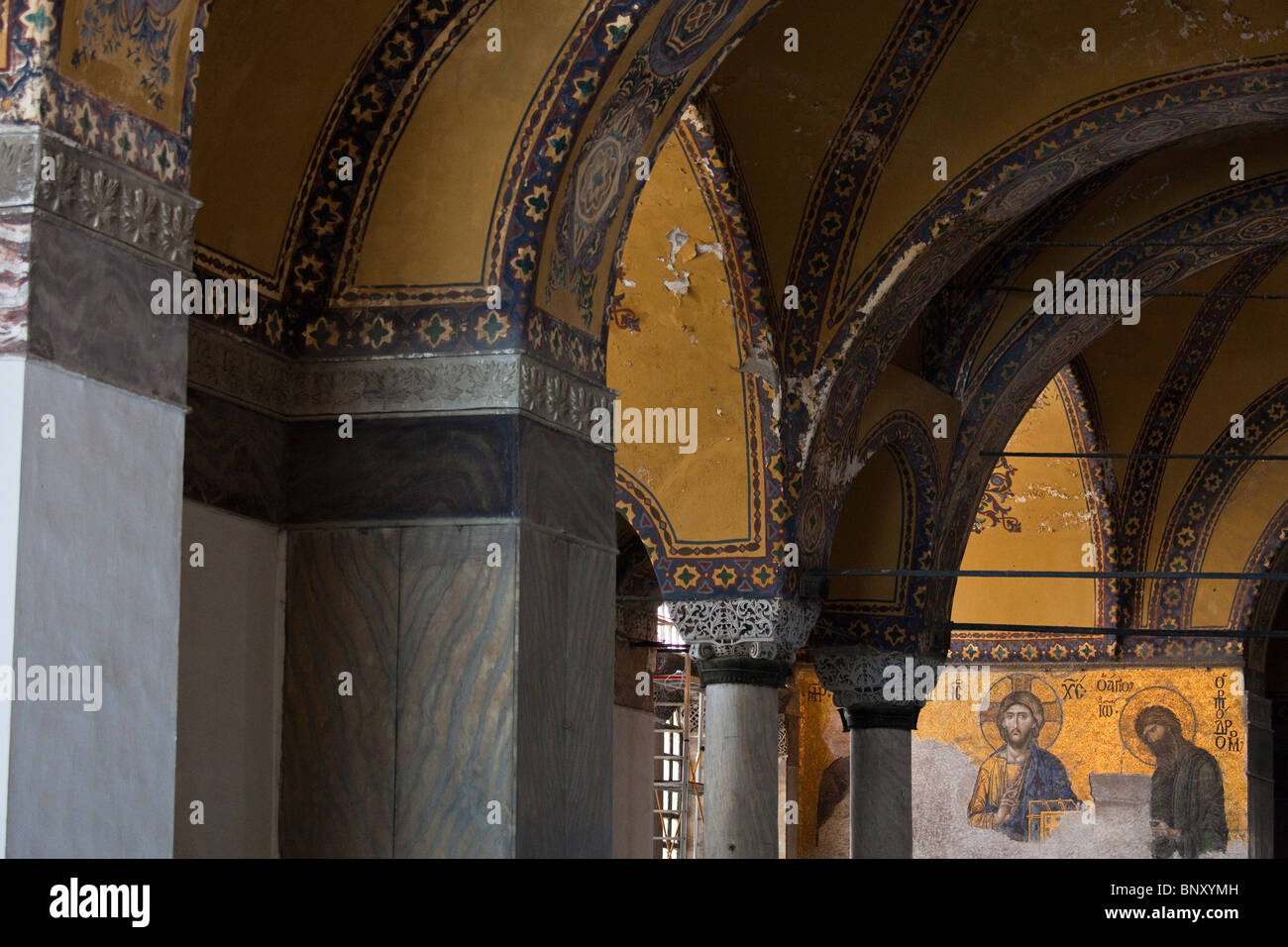 Fliesen Mosaik in der Hagia Sophia in Istanbul, Türkei Stockfoto