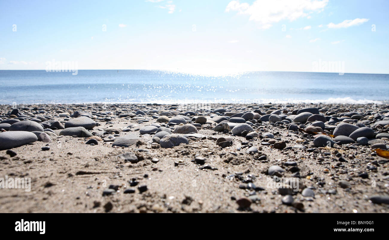 Stones Stoney Strand Wasser Meer Meer Waterside Waterfront Sand Sandy Killiney Dublin Killiney Beach Irland South Dublin Stockfoto