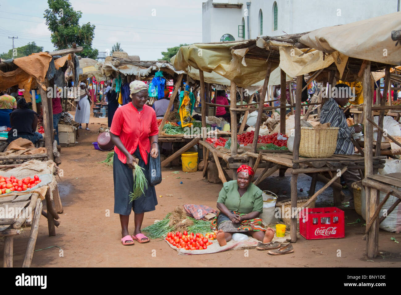 Ein Dorf-Flohmarkt in Kenia Stockfoto