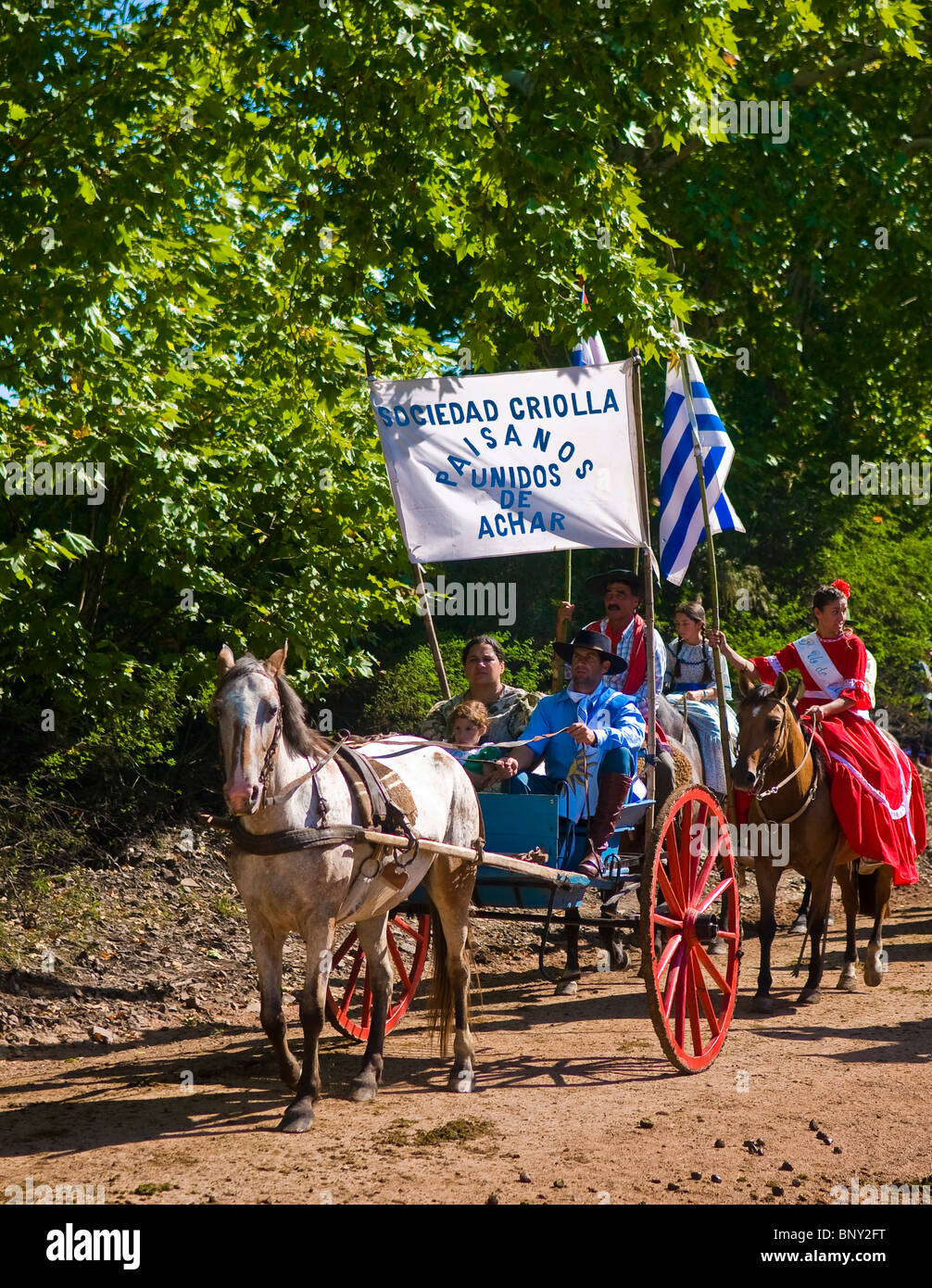 Teilnehmer des jährlichen Festivals Patria Gaucha in Tacuarembo Uruguay Stockfoto