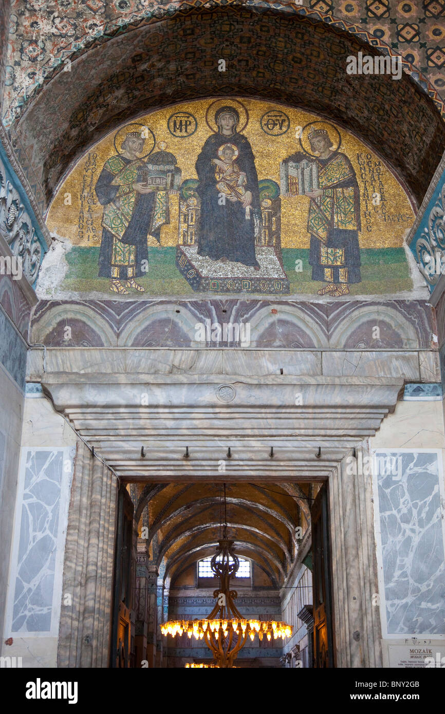 Fliesen Mosaik in der Hagia Sofia in Istanbul, Türkei Stockfoto