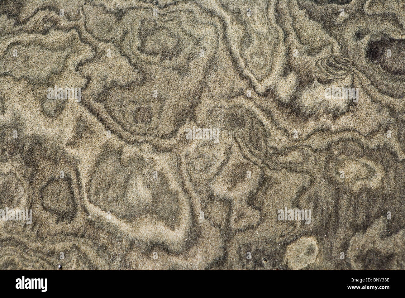 Muster in den Sand, Big Sur, Kalifornien, USA Stockfoto
