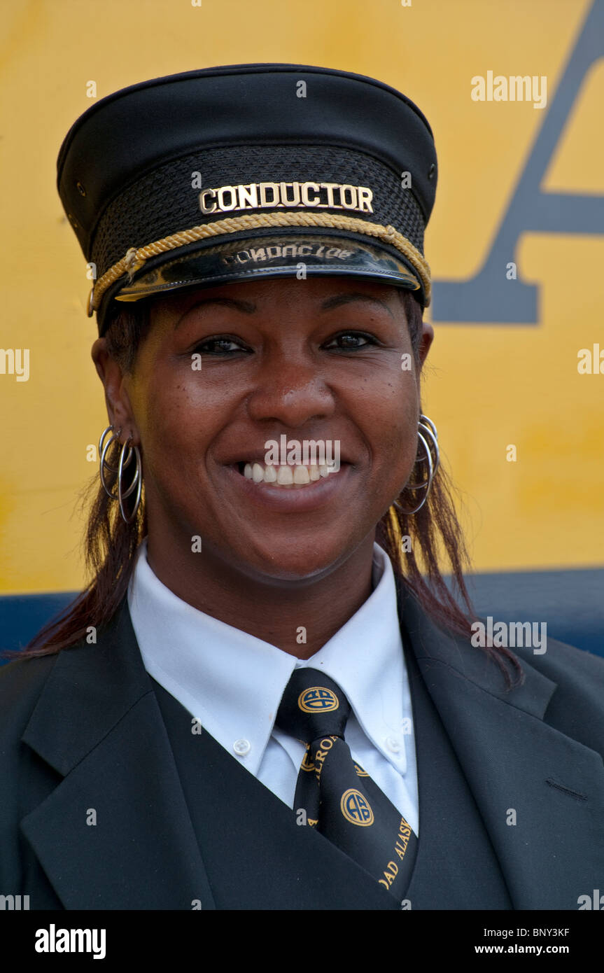 Alaska Railroad Dirigent Stockfoto