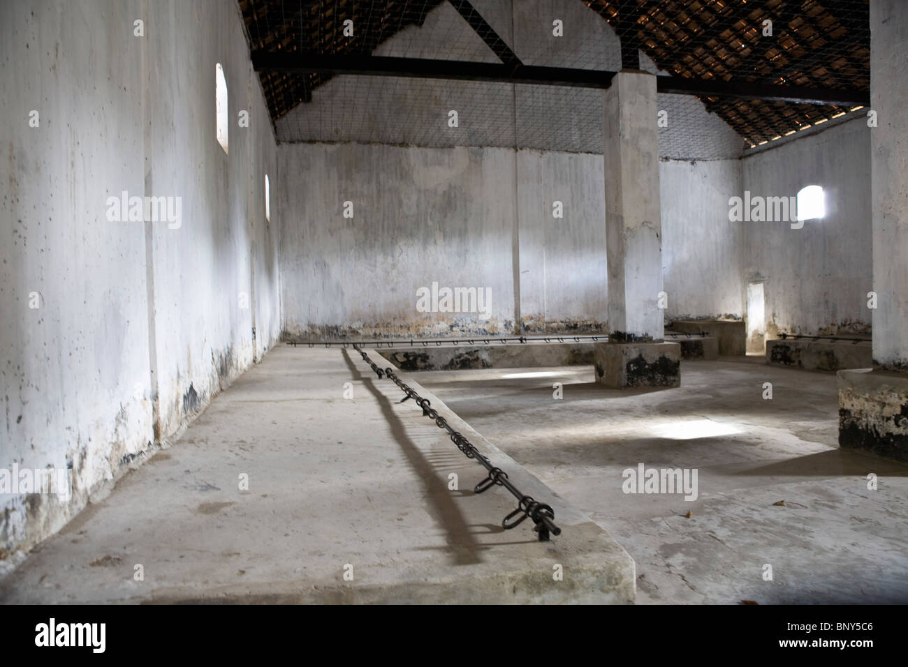 Kollektive Zelle Zimmer im Gefängnis Con Son Island, Vietnam Stockfoto