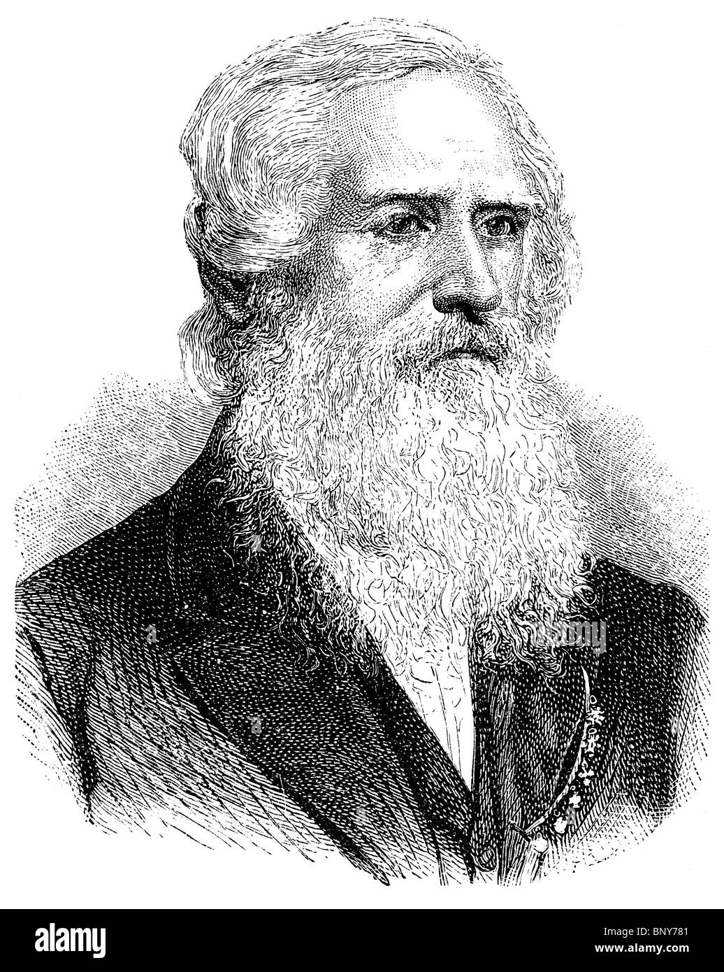 Samuel F. B. Morse (1791-1872), Schöpfer eines Eindraht Fernschreibersystem und Morse-code Stockfoto