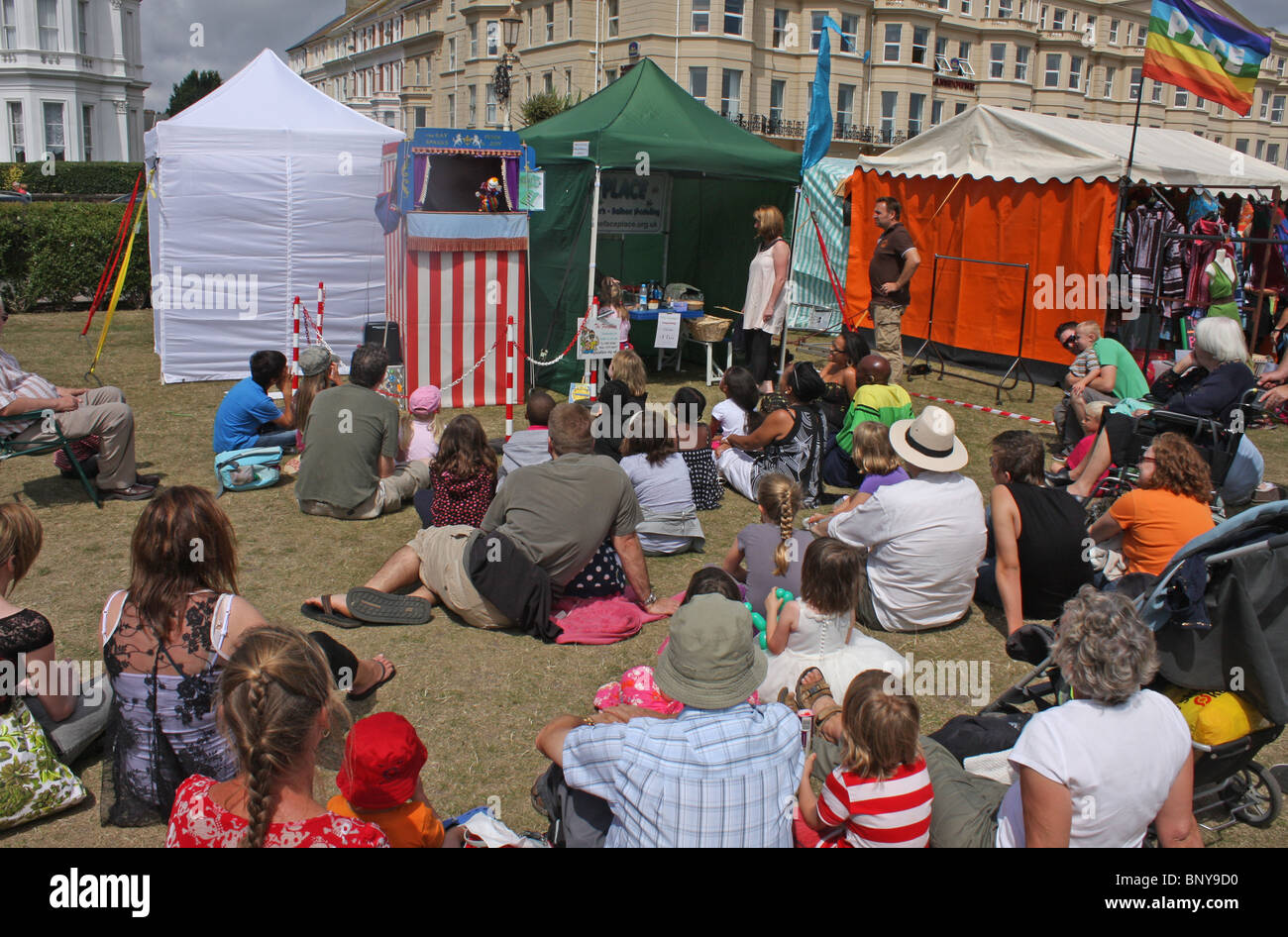 Punch and Judy show in Eastbourne, East Sussex. Stockfoto