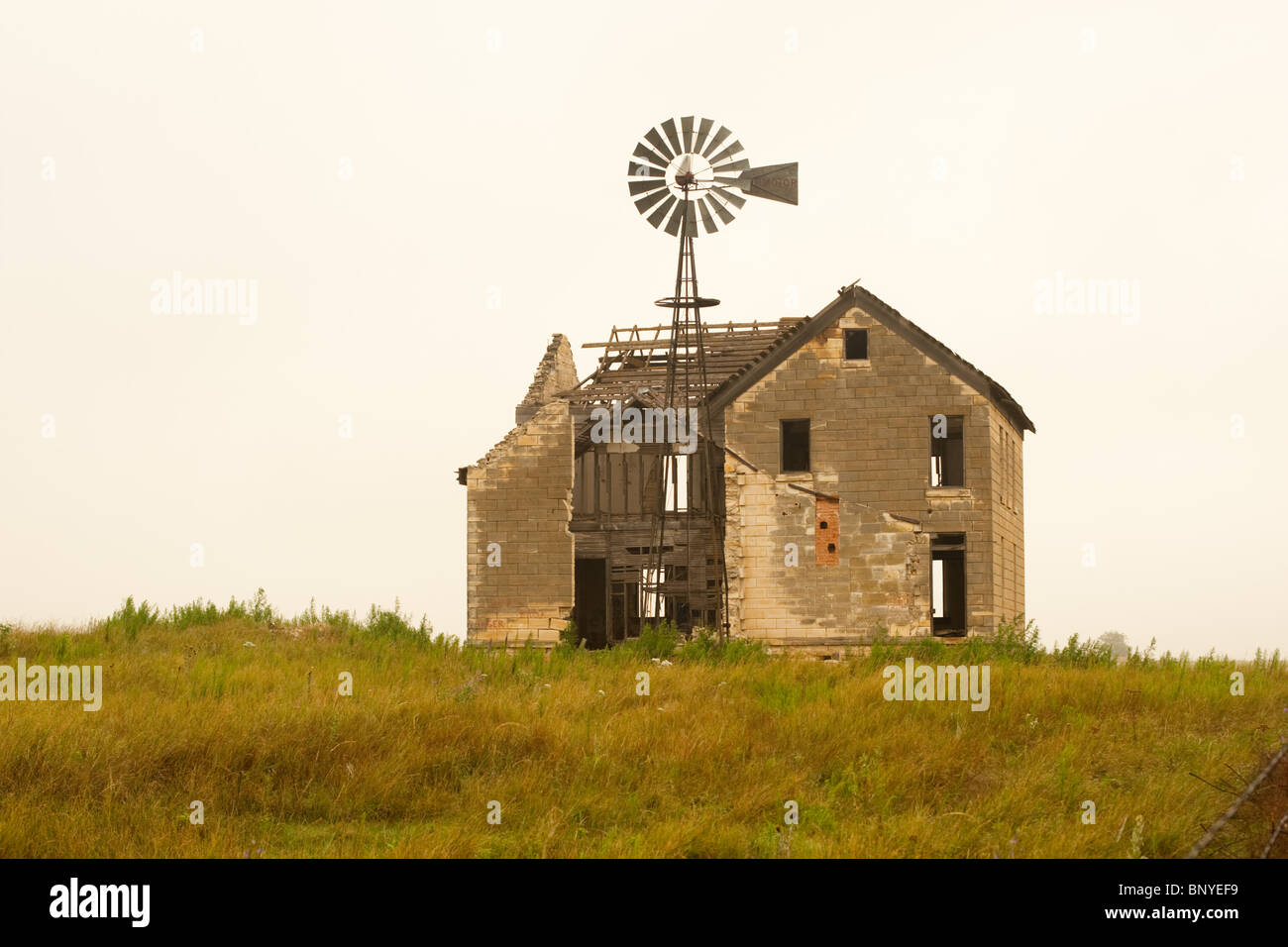Verlassenen Bauernhaus, Phillips County, Kansas, USA Stockfoto