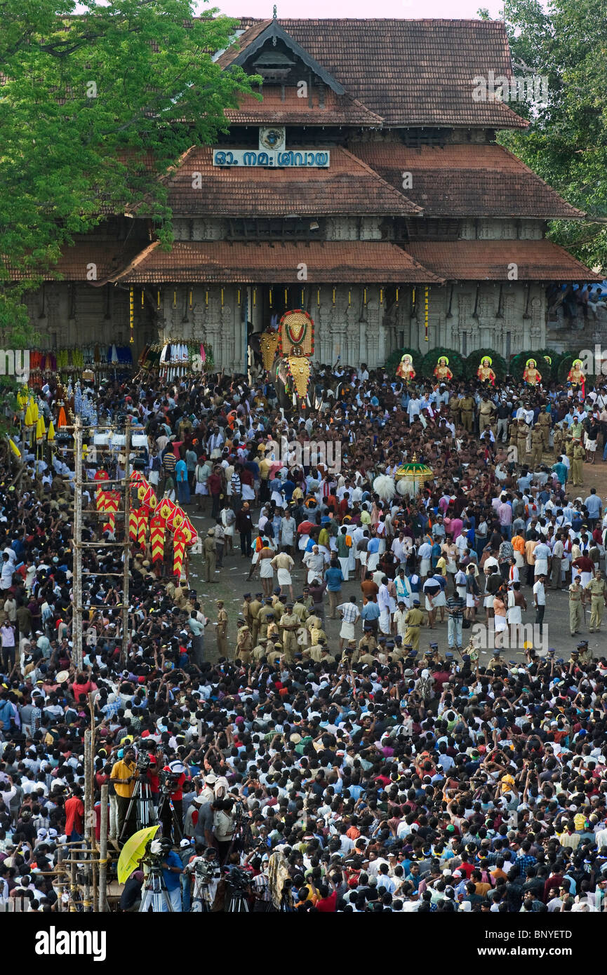 Indien Kerala Thrissur Pooram Elephant Festival Stockfoto Indien Kerala Thrissur Pooram Elephant Festival Stockfoto