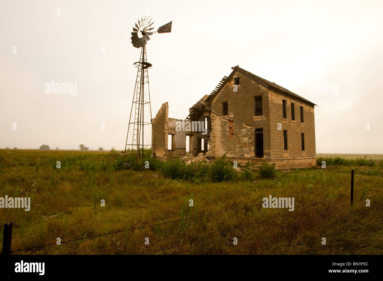 Verlassenen Bauernhaus, Phillips County, Kansas, USA Stockfoto