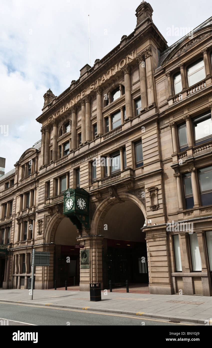 Fassade der ehemaligen Liverpool Exchange Station Stockfoto