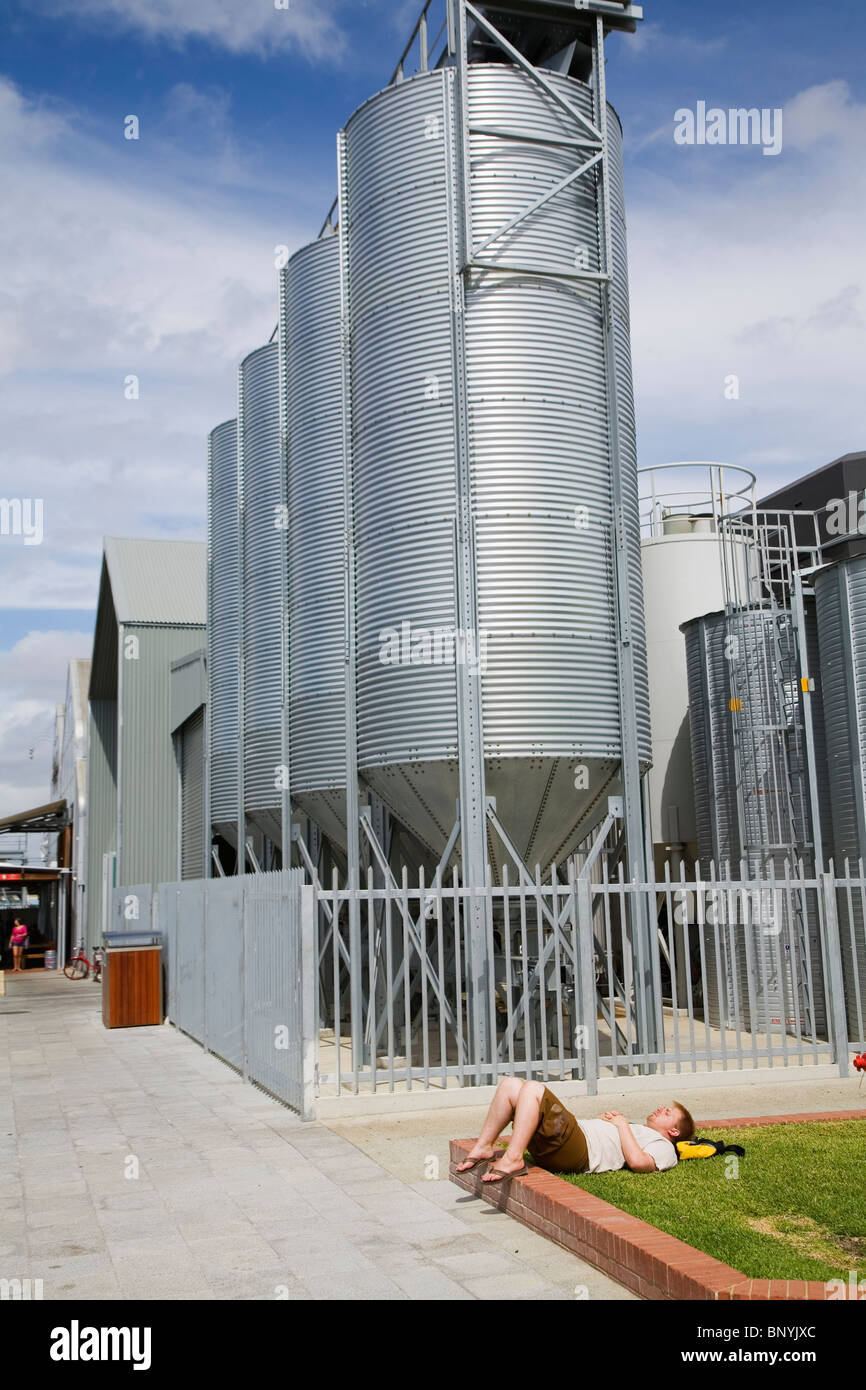 Das Bierbrauen Bottiche in der kleinen Kreaturen-Brauerei in Fremantle, Western Australia, Australien. Stockfoto